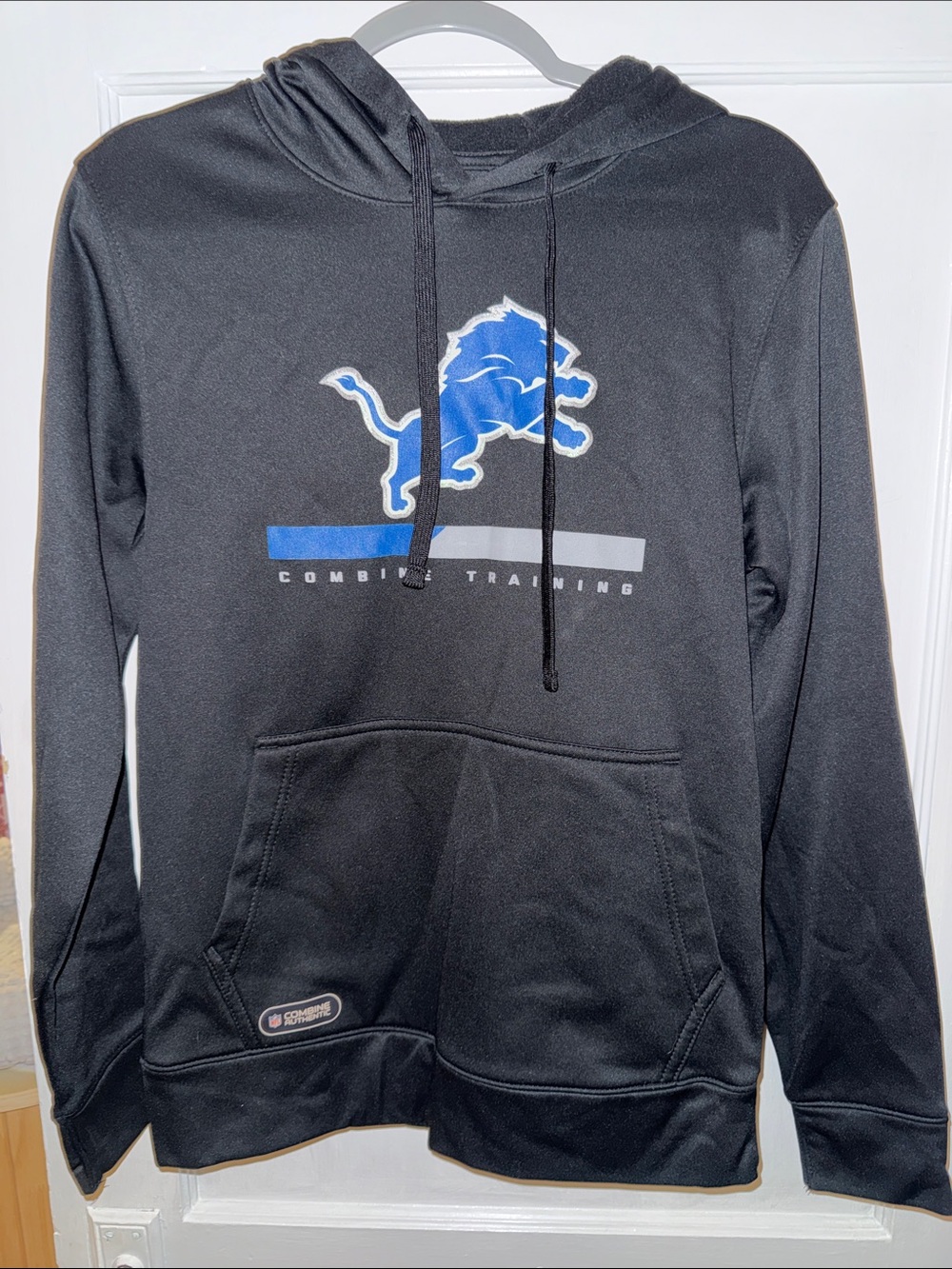 NFL Black Hoodie with Blue Lion Graphic